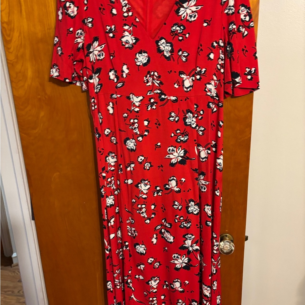 Floral Red Dress